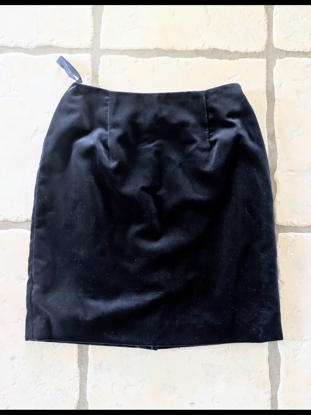 90s Vintage Velvet Dark Blue Mini Skirt